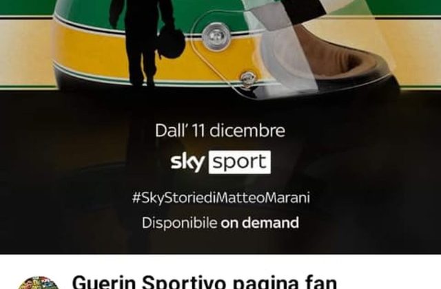 Carlo Ametrano su Sky nello speciale su Ayrton Senna. Il ringraziamento a Matteo Marani