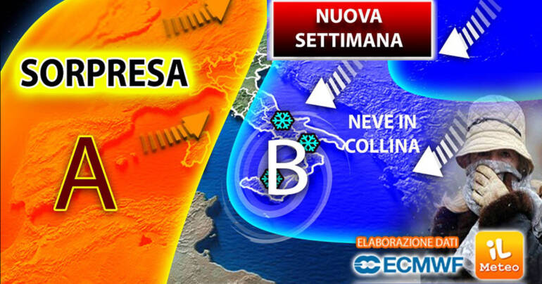 Previsioni per la Settimana, subito Tanta Pioggia e Neve copiosa, poi…