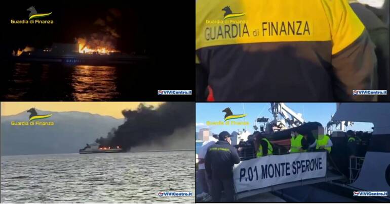 La Guardia di Finanza trae in salvo 243 passeggeri da un traghetto incendiatosi presso Corfù (VIDEO)