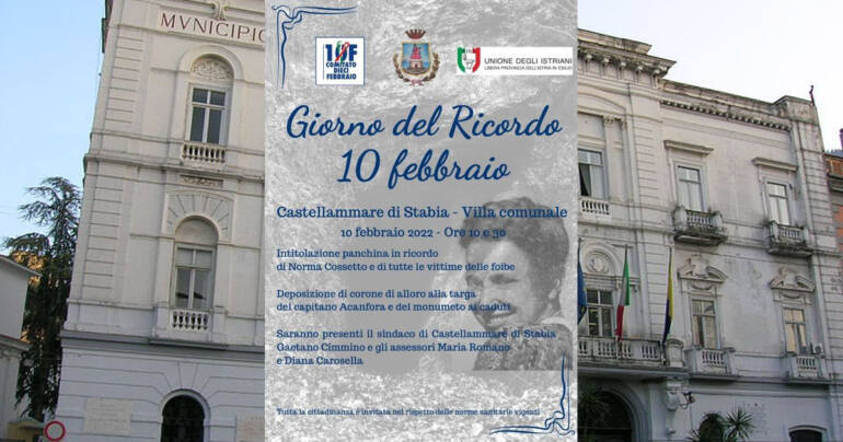 Giorno del ricordo; Castellammare ricorda il massacro delle foibe