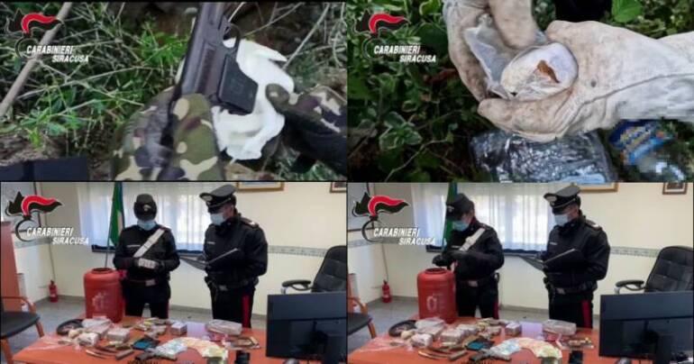 5 arresti, diverse denunce, sequestrate armi da fuoco, 6 kg di droga, contanti ed esplosivo