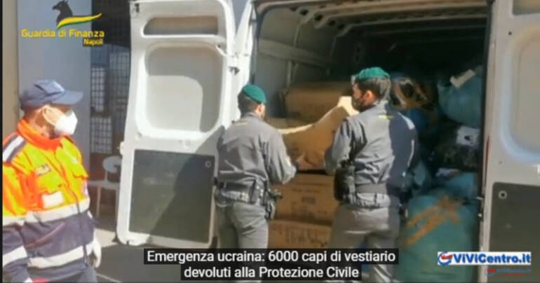 Emergenza ucraina: 6000 capi di vestiario devoluti alla Protezione Civile VIDEO