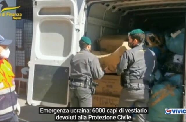 Emergenza ucraina: 6000 capi di vestiario devoluti alla Protezione Civile VIDEO