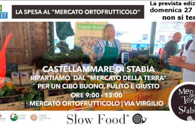 Mercato della Terra di Stabia: l’edizione di domenica 27 Marzo non si terrà
