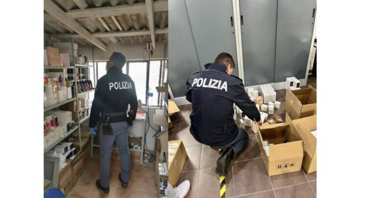 Oltre mille profumi griffati di dubbia provenienza, valore 50 mila euro, rinvenuti in un appartamento
