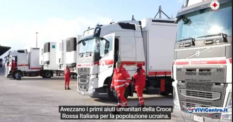 Partiti stamattina, da Avezzano, i  primi aiuti Croce Rossa all’ Ucraina VIDEO