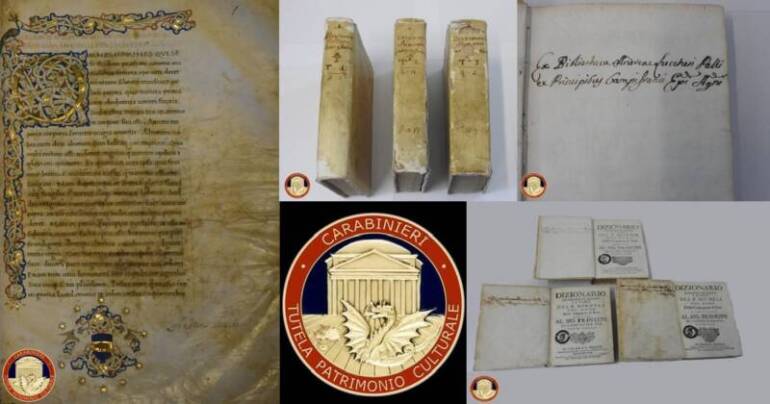 Recuperati e restituiti alla Sicilia due manoscritti del XV secolo e un dizionario del 18° secolo