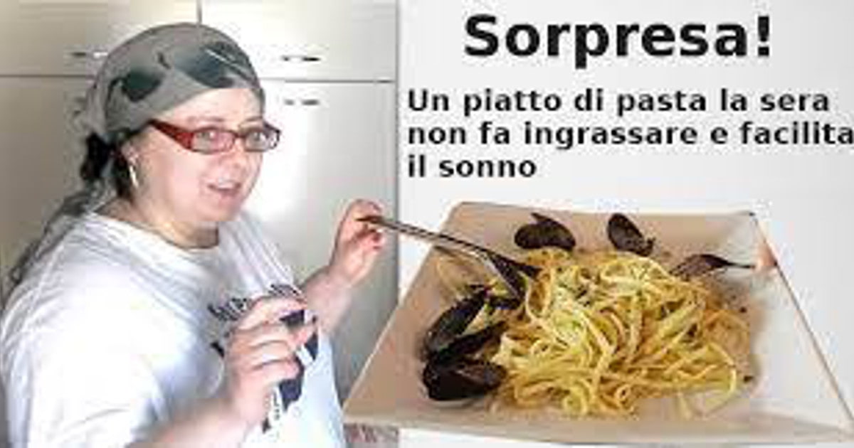 Un piatto di pasta la sera non fa ingrassare e facilita il sonno