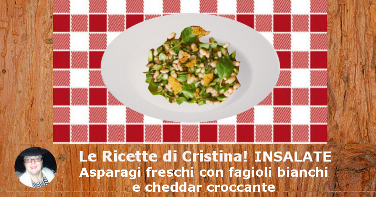 Asparagi freschi con fagioli bianchi e cheddar croccante