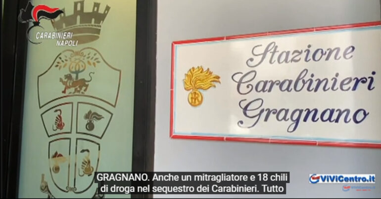 GRAGNANO: Anche un mitragliatore e 18 Kg di droga nel sequestro dei CC