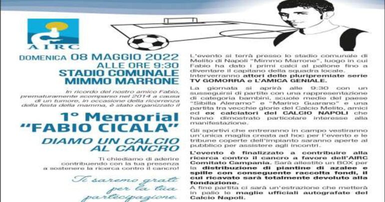 Memoriale per Fabio Cicala: Diamo un calcio al cancro