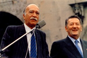 Giorgio Almirante e Mirko Tremaglia, anni 80 (da wikipedia)