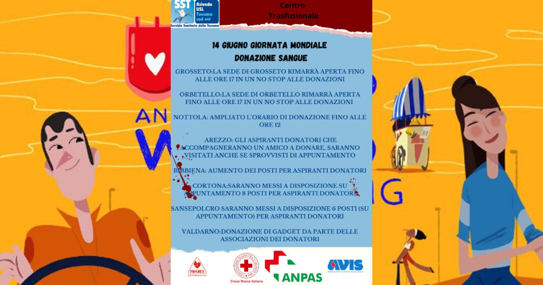 Giornata Mondiale del donatore di sangue 14 giugno