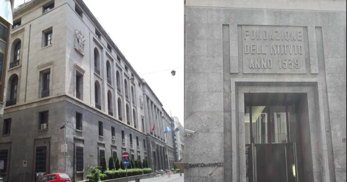 La storica sede partenopea del Banco di Napoli, Via Roma-ViaToledo (foto da wikipedia)