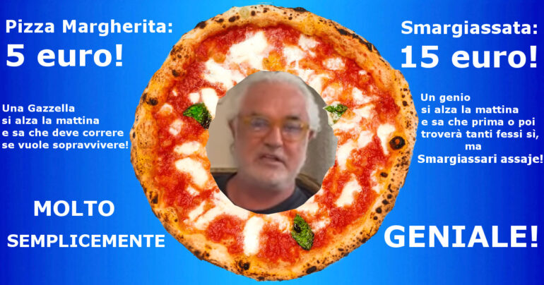 Pizza, costi: Margherita 5 euro; smargiassata da Briatore 15 euro
