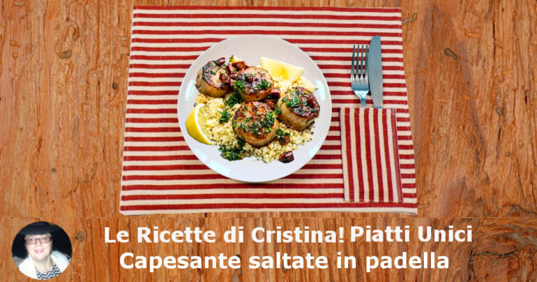 Capesante saltate in padella con salame piccante ​​croccante