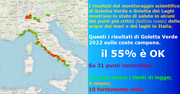 Goletta Verde: il 55% dei punti controllati in Campania è promosso