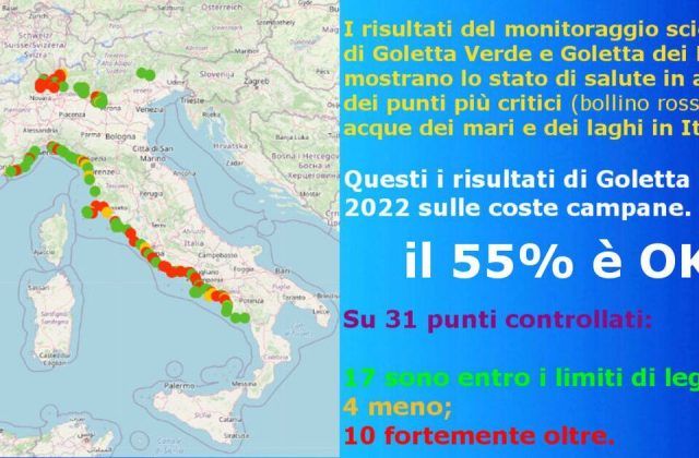 Goletta Verde: il 55% dei punti controllati in Campania è promosso