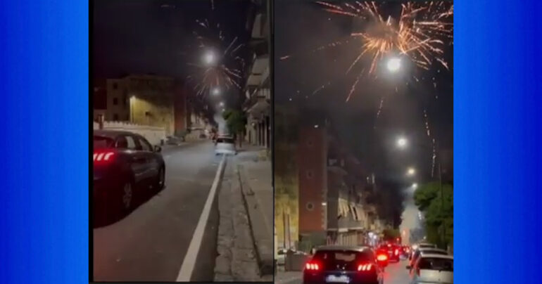 Miano, strada “sequestrata” per uno spettacolo pirotecnico abusivo VIDEO