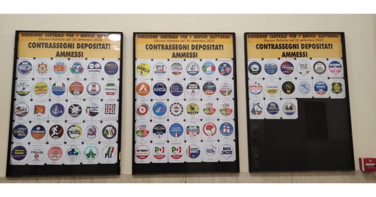 Elezioni politiche 2022: 75 i contrassegni ammessi dal Viminale