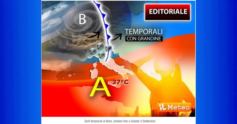 Meteo Nazionale 1-6 Settembre: Grandine e Temporali fino al Weekend