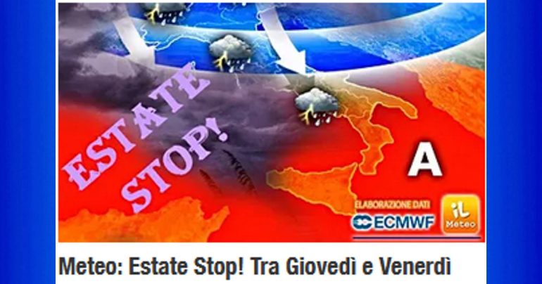 Note Meteo Nazionale 1° Settembre: Estate Stop! Tra Giovedì e Venerdì