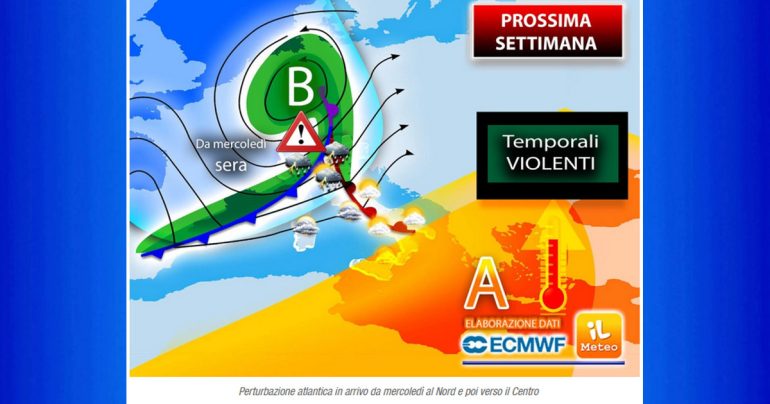 Note Meteo Nazionale 28 Agosto: in arrivo forte perturbazione di stampo autunnale