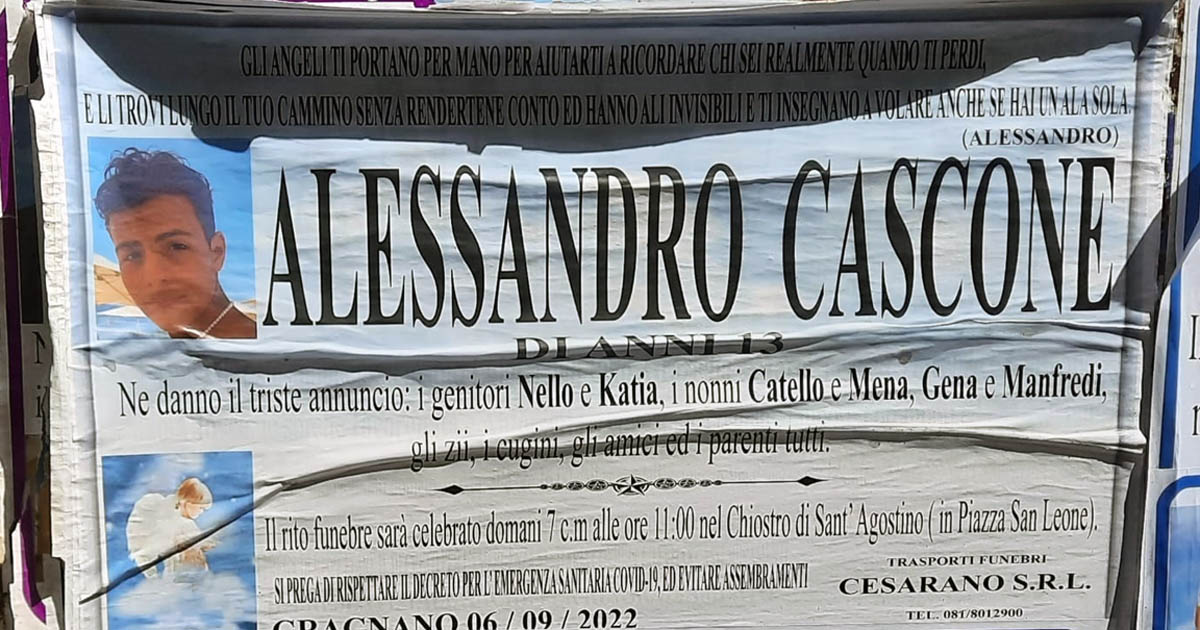 Alessandro Cascone Funerali Manifesto
