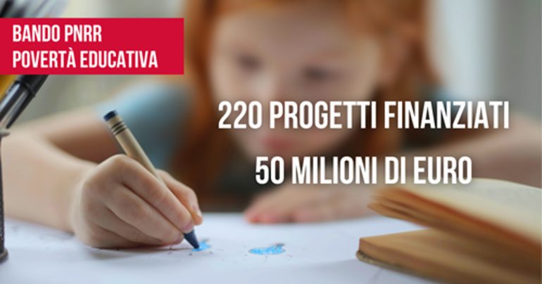 Assegnati 50 milioni di euro del PNRR: povertà educativa al Sud