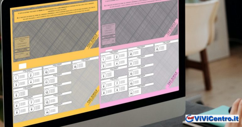 Fac-simile delle schede elettorali elezioni politiche del 25 settembre 2022