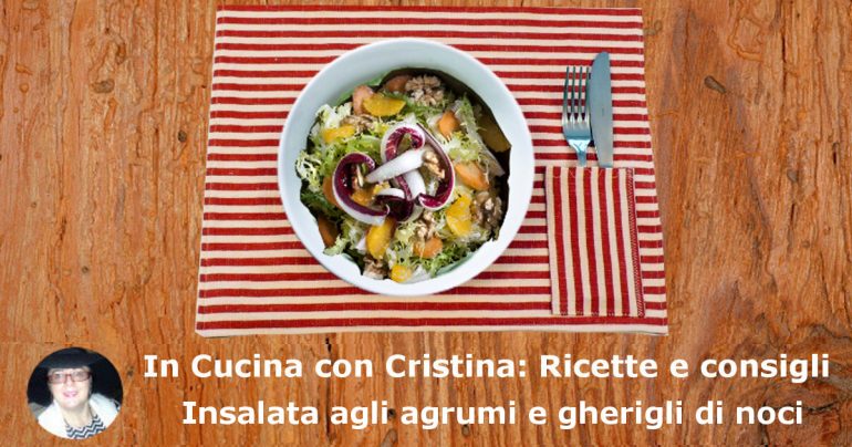Insalata agli agrumi e gherigli di noci