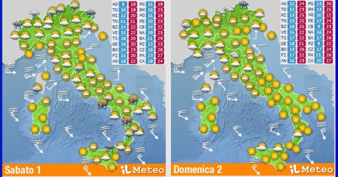 Meteo Nazionale 1-2 Ottobre 2022