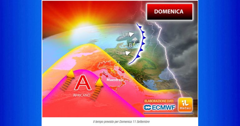 Meteo Nazionale 11-12 Settembre 2022: Domenica, Venti di Maestrale annunciano un nuovo ribaltone sull’Italia