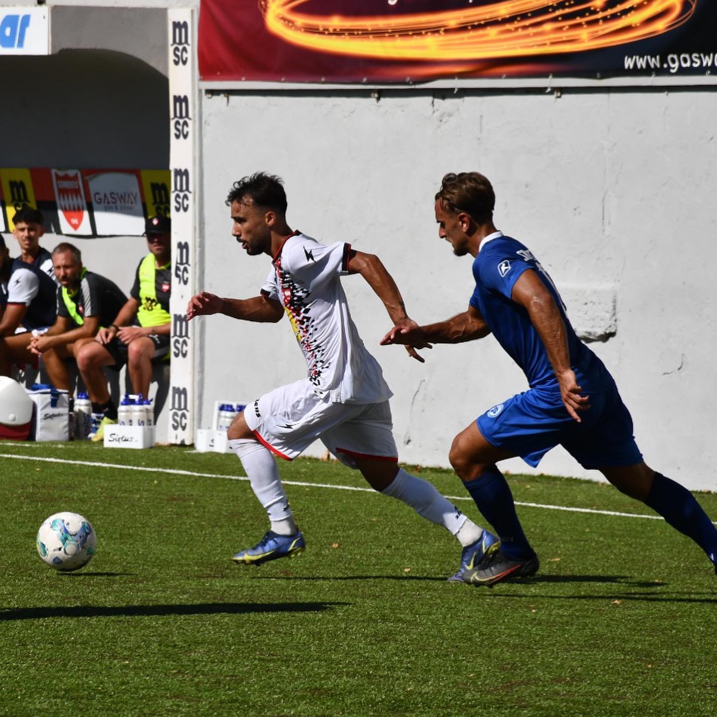 Salvatore Scala e Raffaele Silvestri in campo durante Sorrento vs Portici