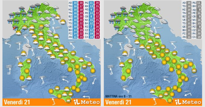 Meteo Nazionale 21-22 Ottobre 2022