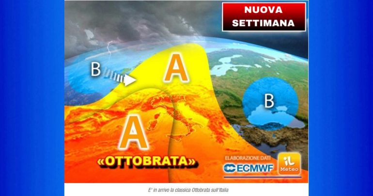 Meteo Nazionale 3-4 Ottobre: caldo anticiclone invade l’Italia