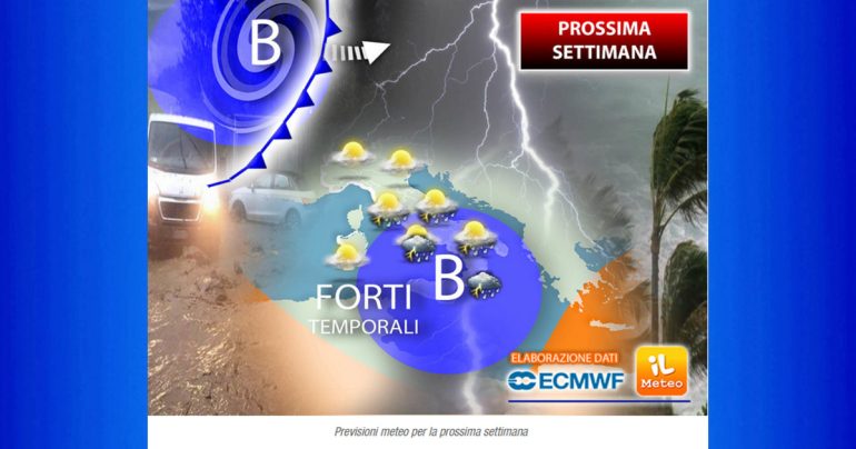 Note Meteo Nazionale 8/10 2022: da Lunedì rischio nubifragi su molte regioni