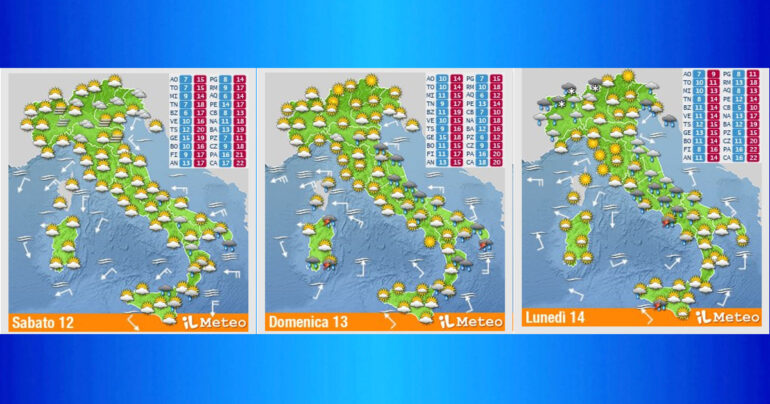 Meteo Nazionale 12-14 Novembre2022: In arrivo tantissima pioggia