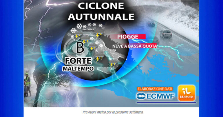 Meteo Nazionale 17-19 Novembre2022: Ancora 7 giorni di pioggia e neve