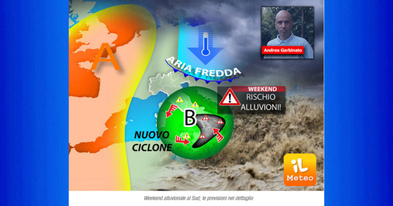 Meteo Nazionale 24-26 Novembre2022: Sabato e Domenica con piogge torrenziali al Sud!