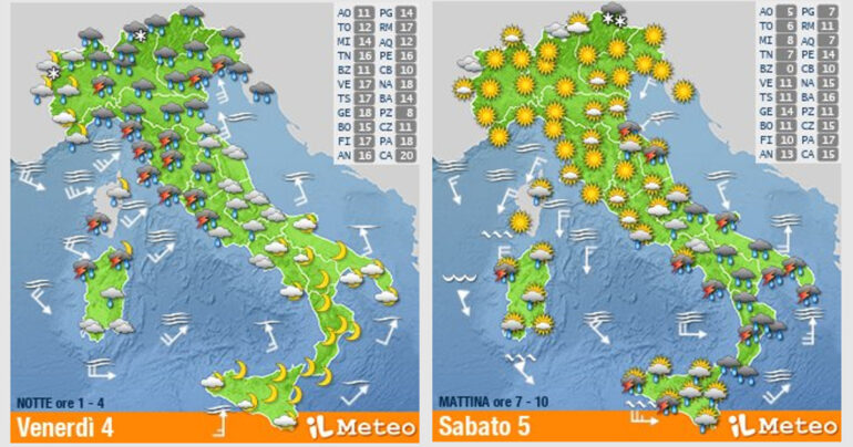 Meteo Nazionale 4-5 Novembre2022: Imminente Impatto del 1° CICLONE dell’Autunno!