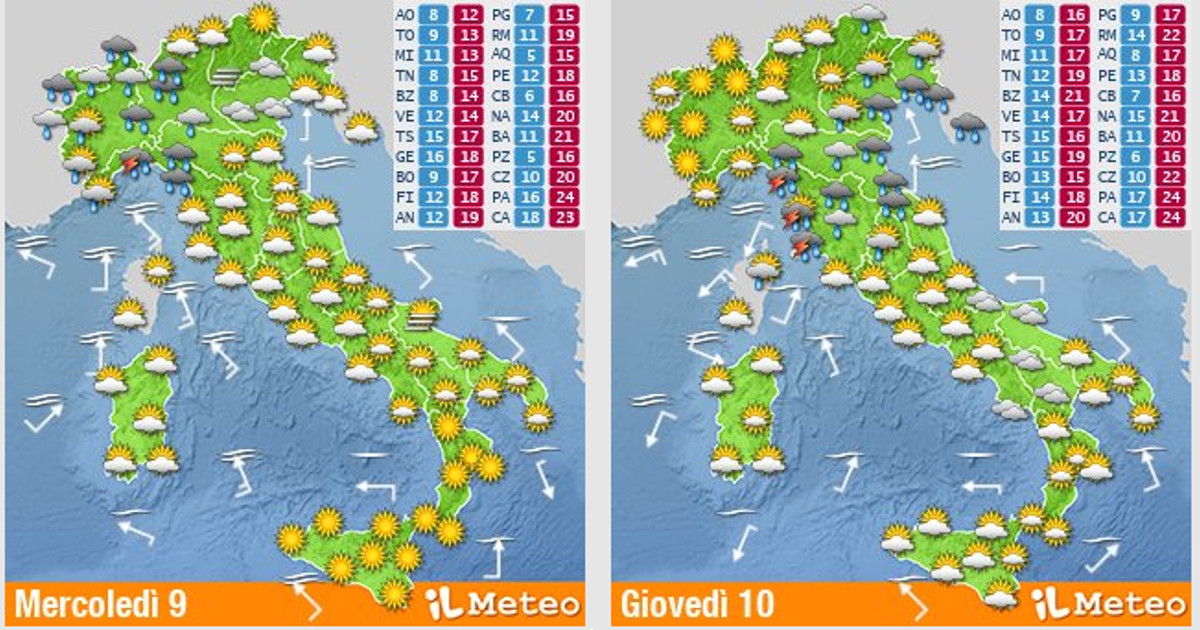 Meteo Nazionale 9-10 Novembre 2022