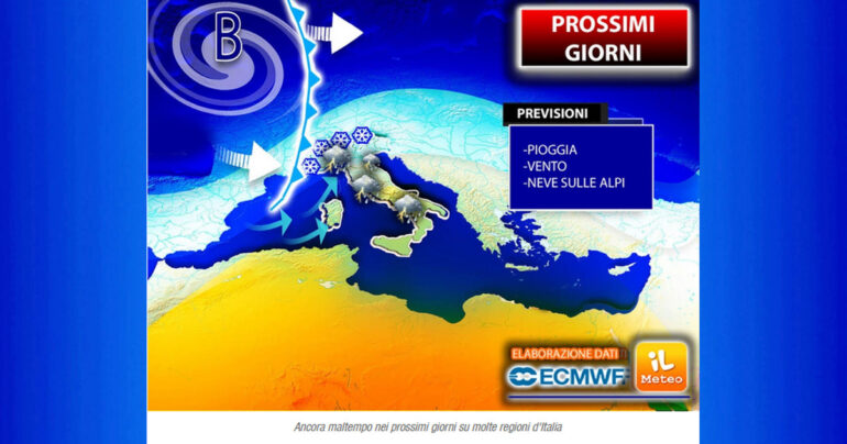 Note Meteo Nazionale 15Novembre2022: tra Mercoledì e Venerdì doppio attacco perturbato con piogge battenti e nubifragi