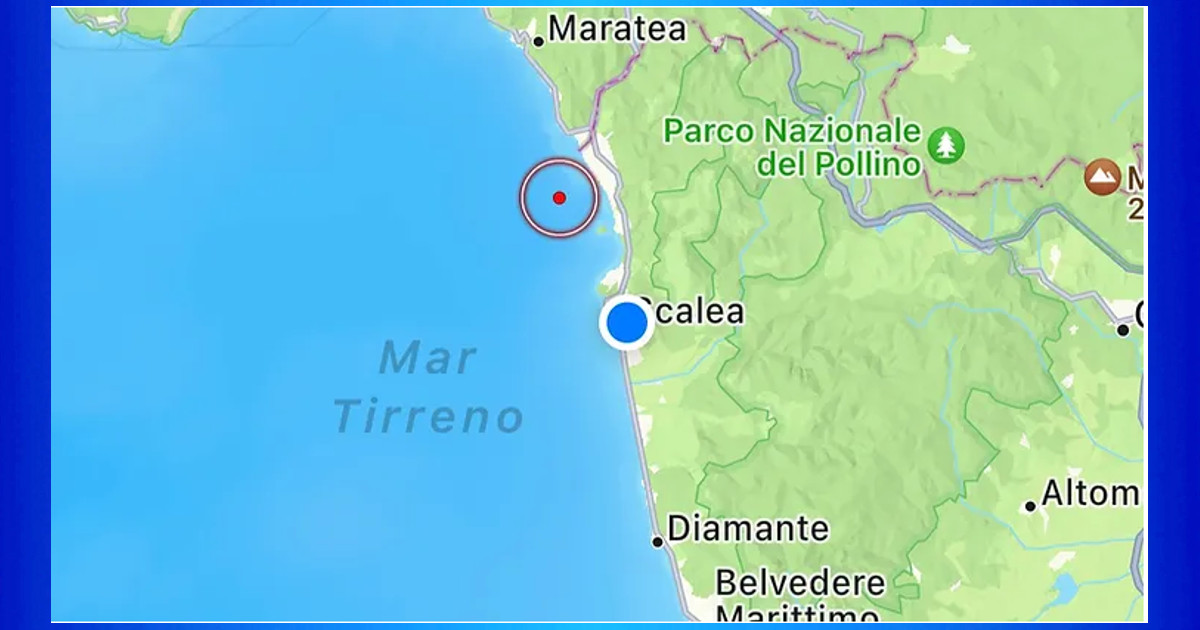 Terremoto M 2.6 in Riviera dei Cedri
