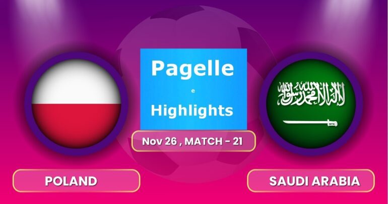 Polonia-Arabia Saudita 2-0, decidono Zielinski e Lewandowski