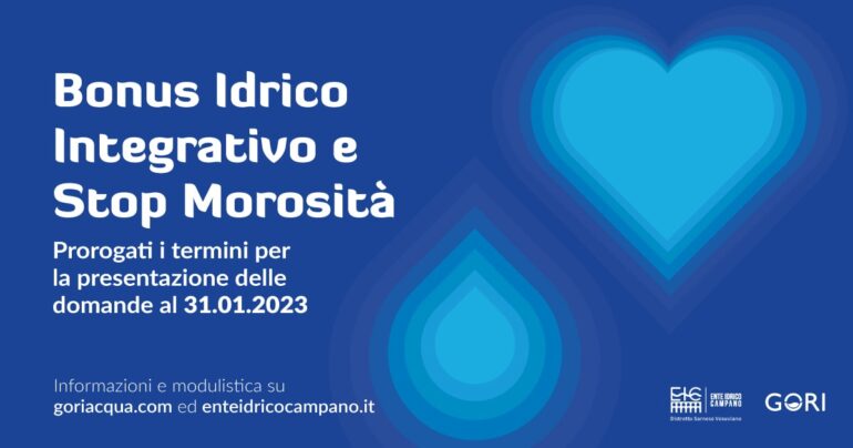 Bonus Idrico Integrativo Gori e Stop Morosità