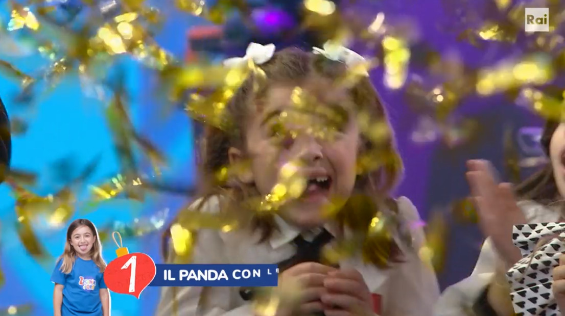 Il Panda con le ali vince lo Zecchino d'Oro 2022 (frame da video Rai1)