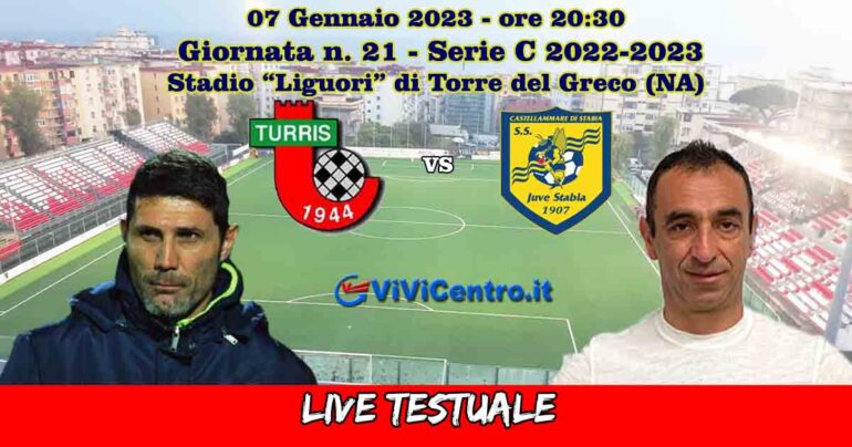 Turris-Juve Stabia, Rileggi LIVE 1-1 (3° s.t. Maniero, 5° s.t. Caldore)