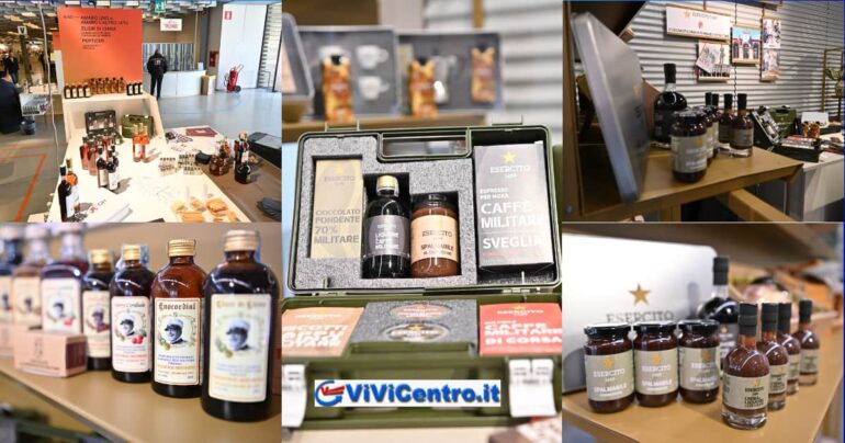 Fortezza da Basso: stand con prodotti alimentari a marchio “Esercito 1659”