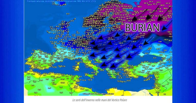 Note Meteo Nazionale 1-3 Febbraio 2023: Arriva il Burian con il nocciolo gelido di NìKola